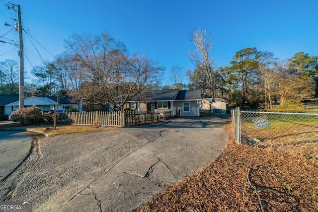 view of single story home