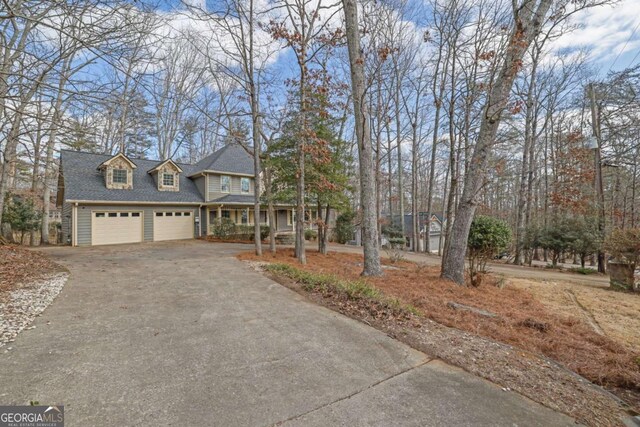 view of front of home with a garage