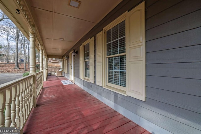 deck with a porch