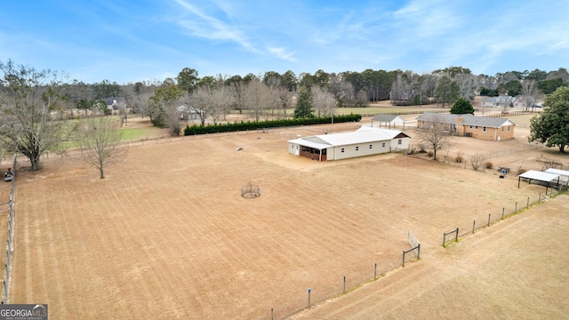 bird's eye view featuring a rural view