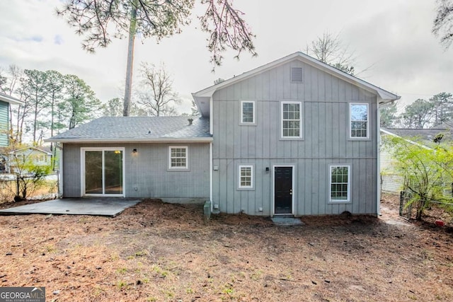 rear view of house with a patio area