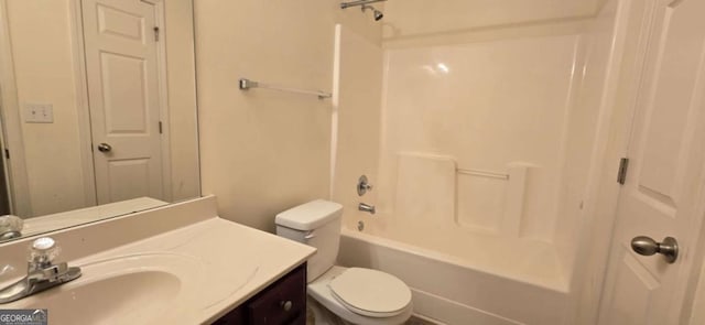 full bathroom with vanity, toilet, and shower / bath combination