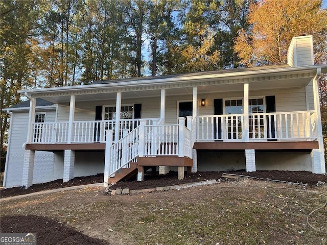 view of front of property with a porch