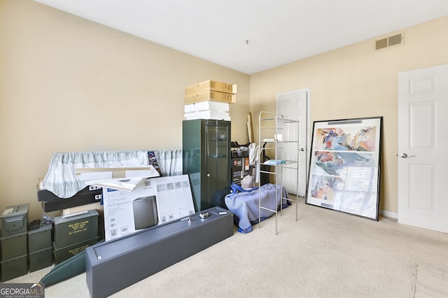 interior space featuring carpet flooring