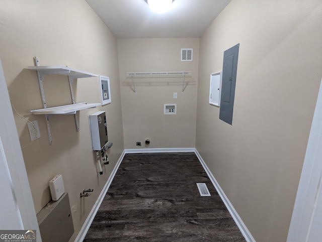 laundry room with hookup for a washing machine and electric panel