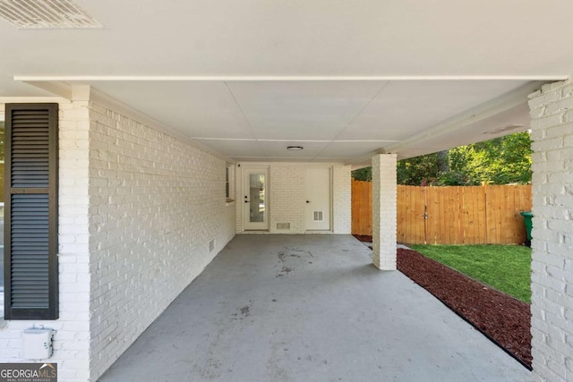 view of patio with a carport