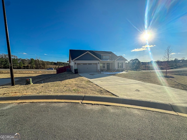 view of front of property featuring a garage