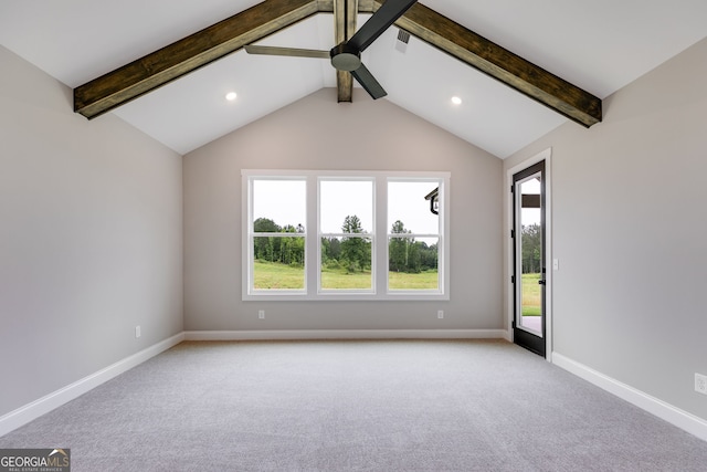 1611 Bethesda Church Rd, Carrollton, GA 30117 - empty room with a ceiling fan, plenty of natural light, light carpet, and recessed lighting