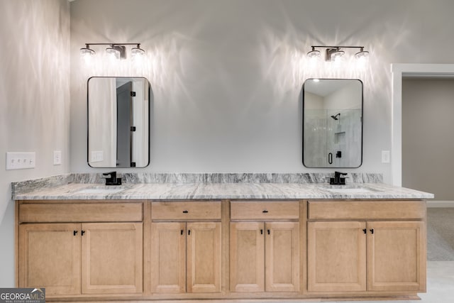 1611 Bethesda Church Rd, Carrollton, GA 30117 - full bathroom with double vanity and a shower
