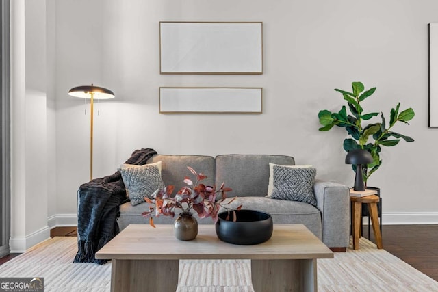 living room featuring hardwood / wood-style floors