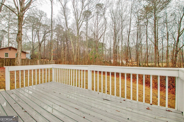 deck with a lawn