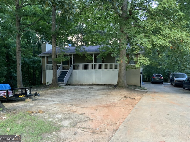 exterior space with a porch