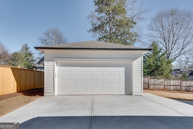 view of garage