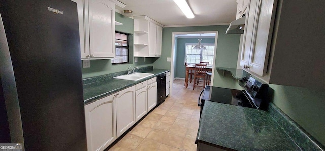 kitchen featuring white cabinetry, sink, electric range, and dishwasher