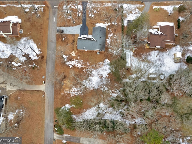 view of snowy aerial view