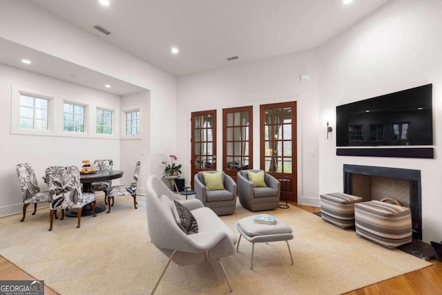 living room with wood-type flooring