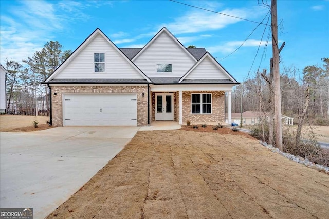 view of front facade with a garage