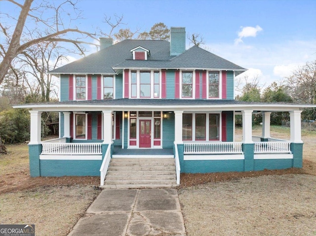 view of front of house with covered porch