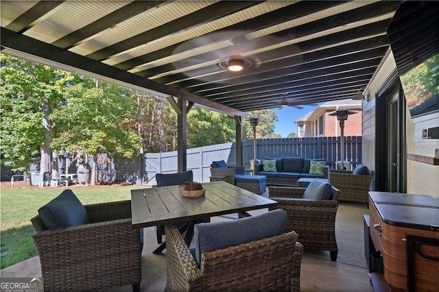 view of patio with outdoor lounge area