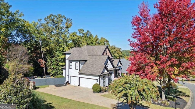 view of front of property featuring a garage