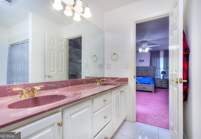 bathroom featuring vanity and tile patterned floors