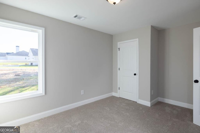 carpeted empty room featuring a wealth of natural light