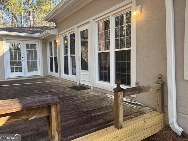 deck featuring french doors