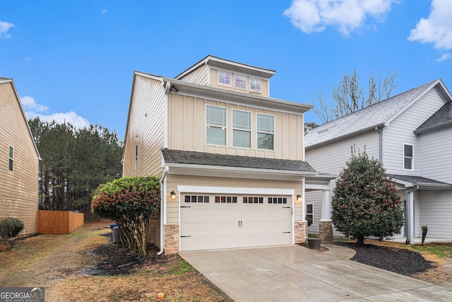 view of front of home with a garage