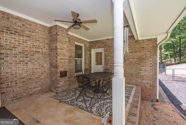 view of patio / terrace with ceiling fan