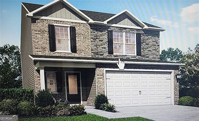 view of front of home featuring a garage