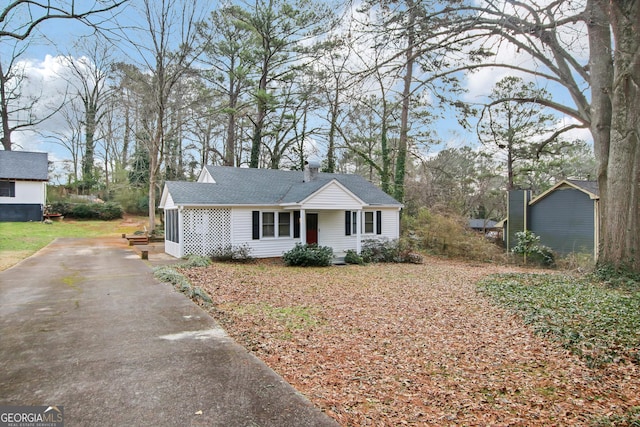 view of single story home