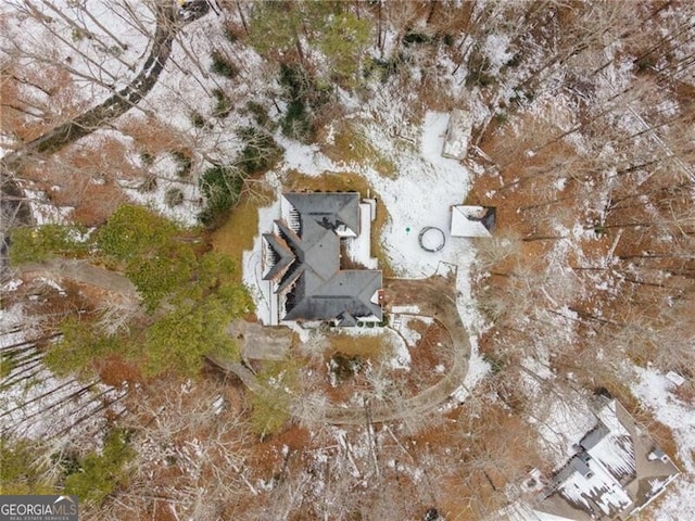 view of snowy aerial view