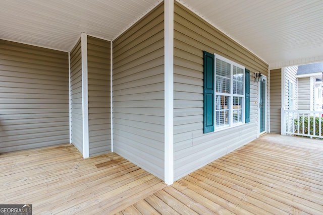 wooden terrace with covered porch