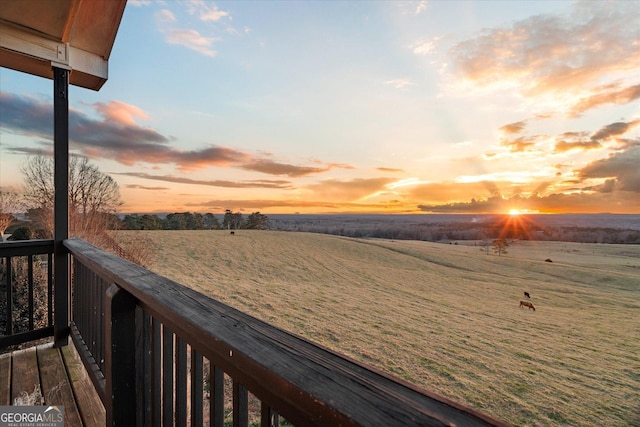 exterior space featuring a yard and a rural view