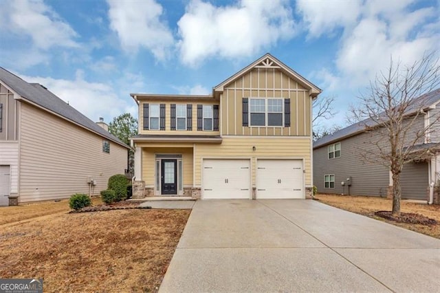 craftsman-style home with a garage