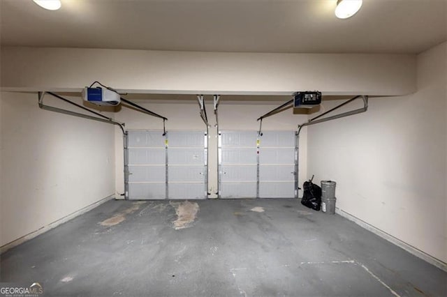 garage featuring a garage door opener