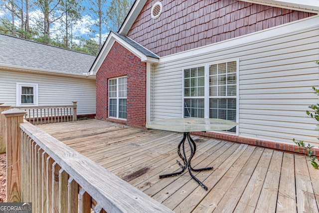 view of wooden deck