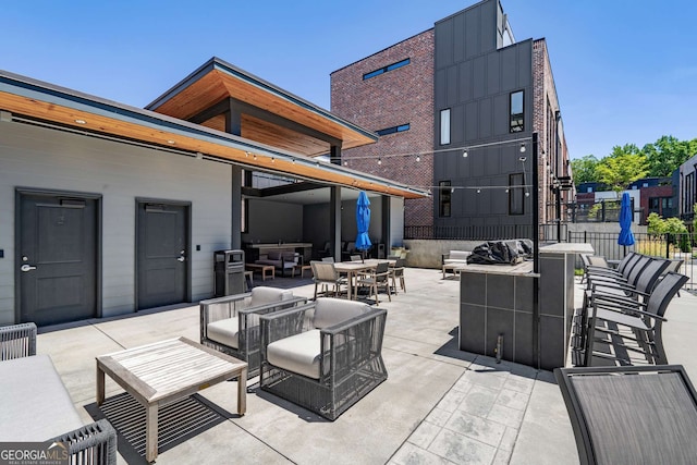 view of patio featuring an outdoor hangout area