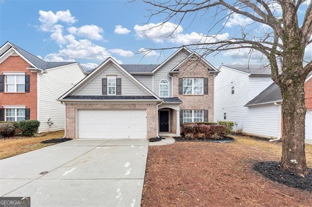 view of front of house with a garage