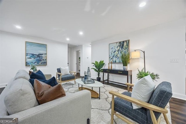 living room featuring hardwood / wood-style floors