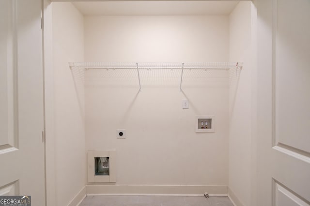 laundry room with washer hookup and hookup for an electric dryer