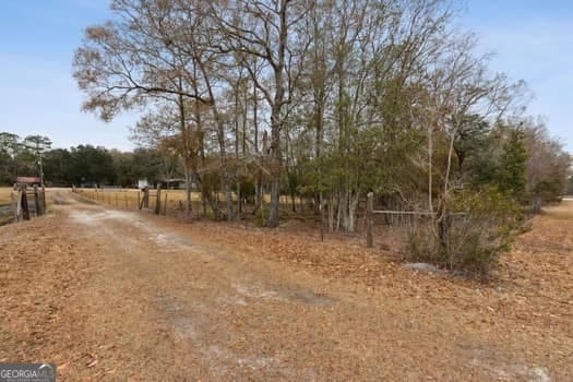 view of road with a rural view