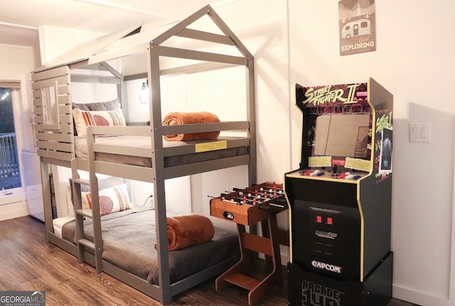 bedroom featuring hardwood / wood-style flooring