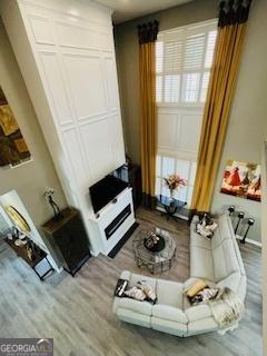 living room featuring a healthy amount of sunlight and light wood-type flooring