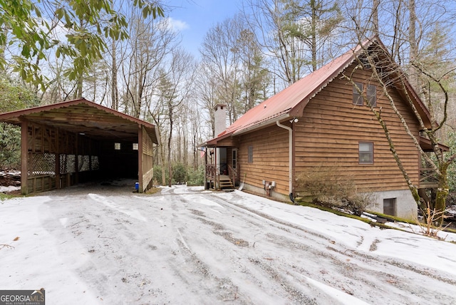 view of snowy exterior