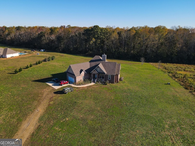 drone / aerial view featuring a rural view