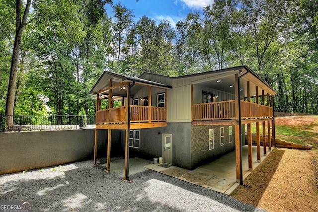 back of property with a patio area