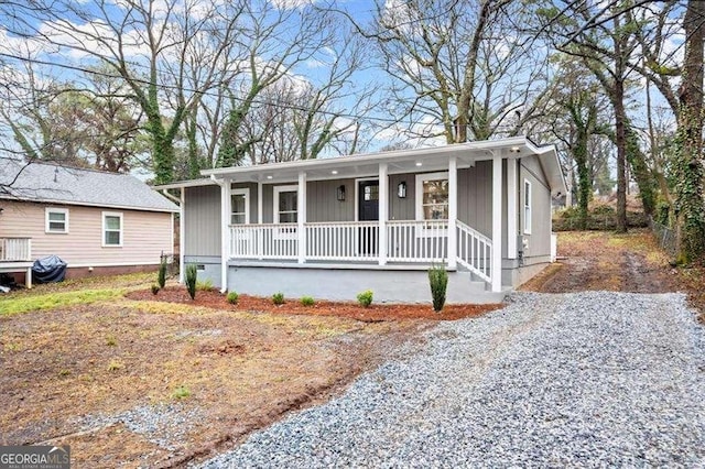 view of front of property with a porch