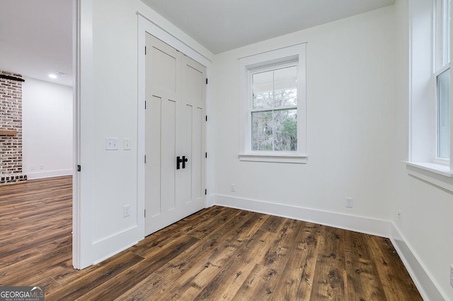 interior space featuring dark wood-type flooring