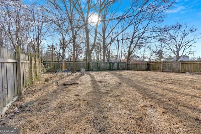 view of yard featuring a playground